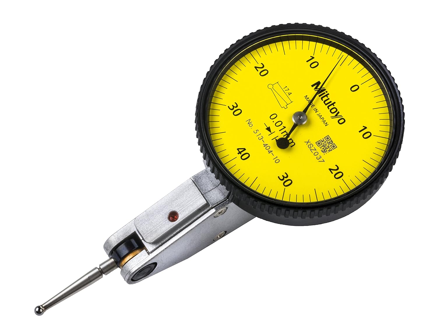Mitutoyo 513-404-10A DIAL TI, MID, STD 0.8 mm, 3 ?m Accuracy, 0.01 mm, Yellow