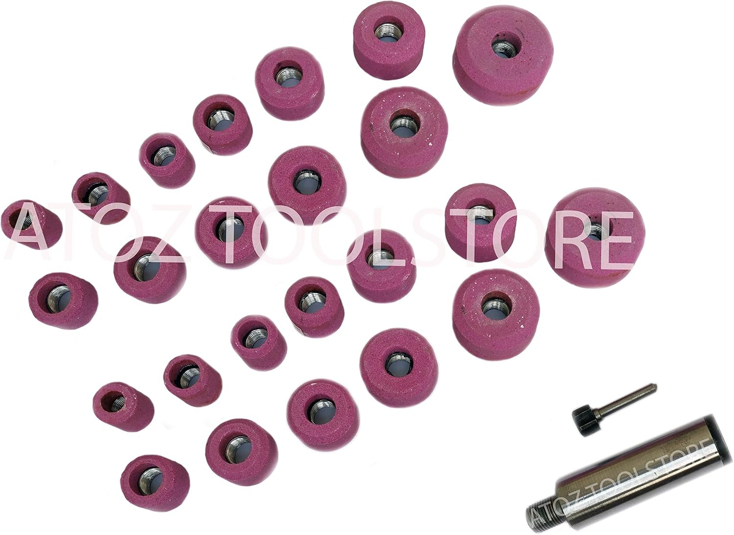 Valve Seat Grinder Stones Set All Sizes Grinding SIOUX, B&D PREMIUM (24x stones + B&D 9/16" Holder)