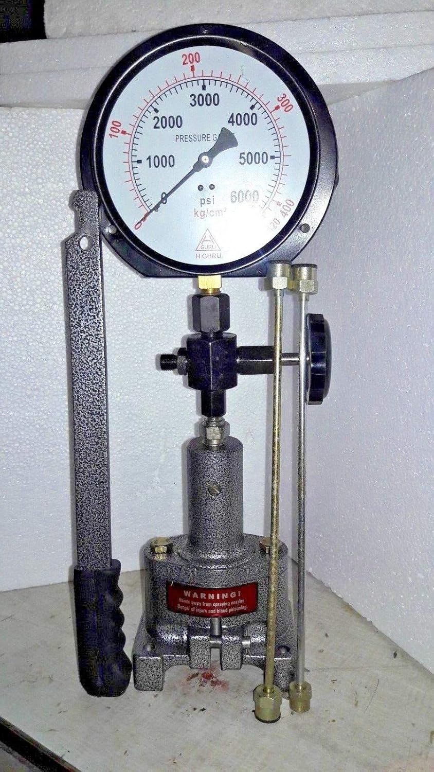 Diesel Injector Nozzle Pop Tester, CAV ENGLAND, Dual Scale Gauge 420 KG 6000 PSI