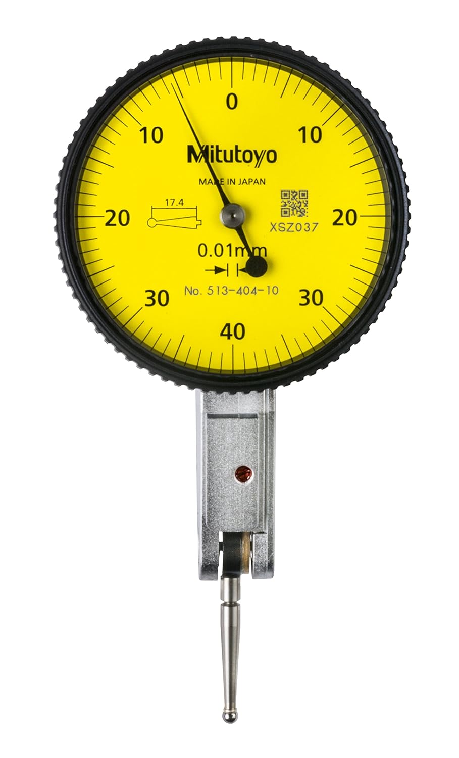 Mitutoyo 513-404-10A DIAL TI, MID, STD 0.8 mm, 3 ?m Accuracy, 0.01 mm, Yellow