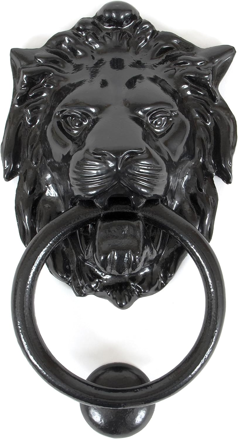 From The Anvil Black Lion Head Door Knocker