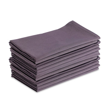 Cloth Napkin Set of 12 Cotton Blend Fine Solid Fabric Soft Reusable Washable Tailored with Mitered Corners Dinning Table Clothes (21x21 Inch- 53.5x53.5 cm) Long - Steel Grey