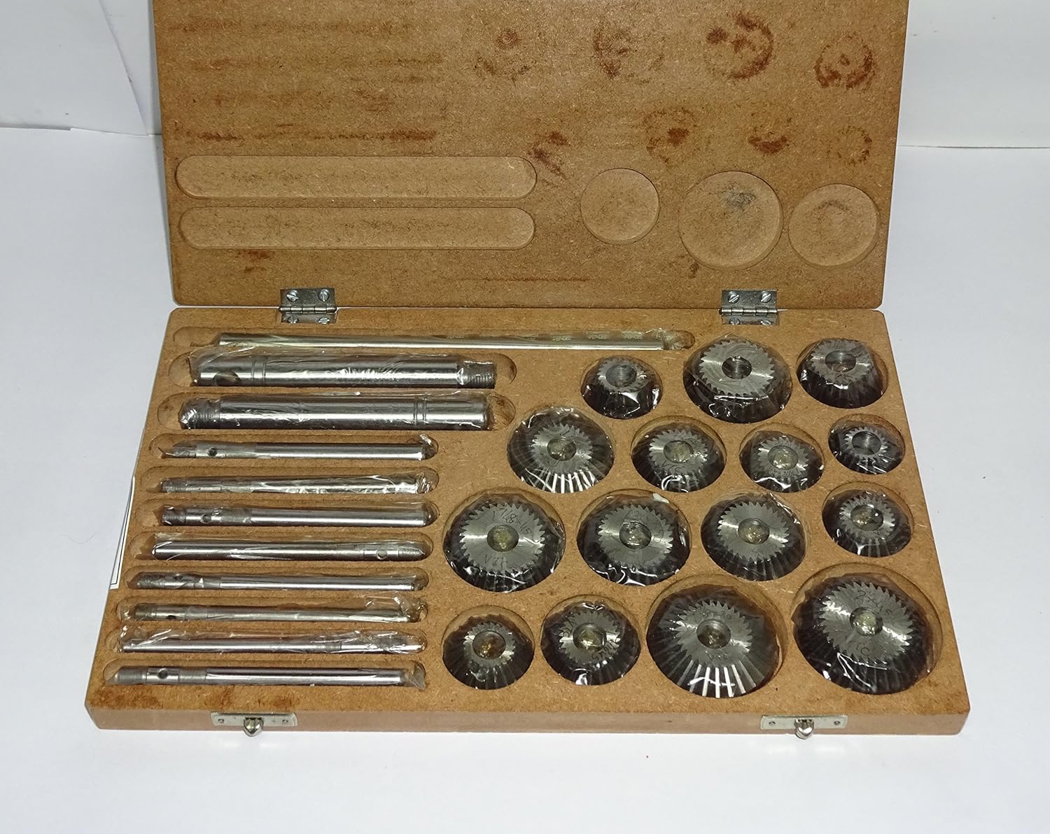 Valve Seat & Face Cutter Set / Kit - 15 Pcs Set For Vintage Cars & Bikes In Wooden Case