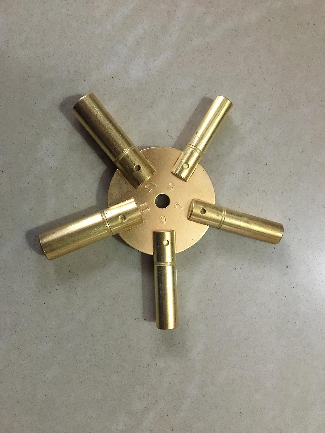 Brass Blessing Large - Master Key for All Antique Clock - Brass - Total 10 Prong in 2 Piece Even/Odd from (5188)