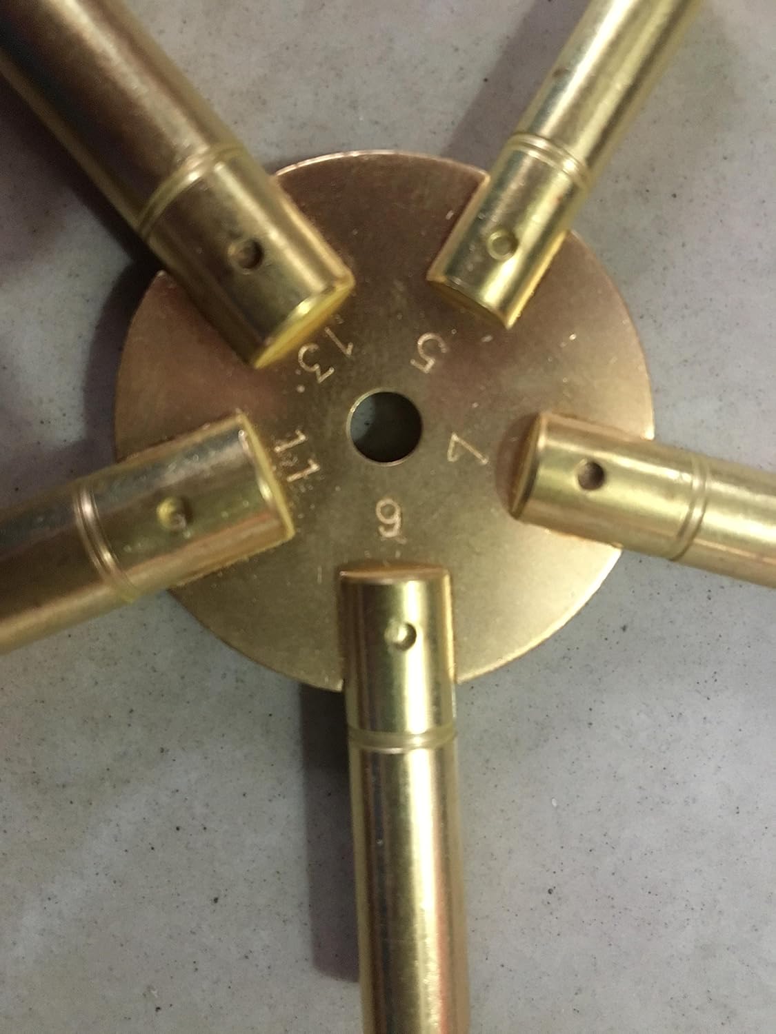 Brass Blessing Large - Master Key for All Antique Clock - Brass - Total 10 Prong in 2 Piece Even/Odd from (5188)