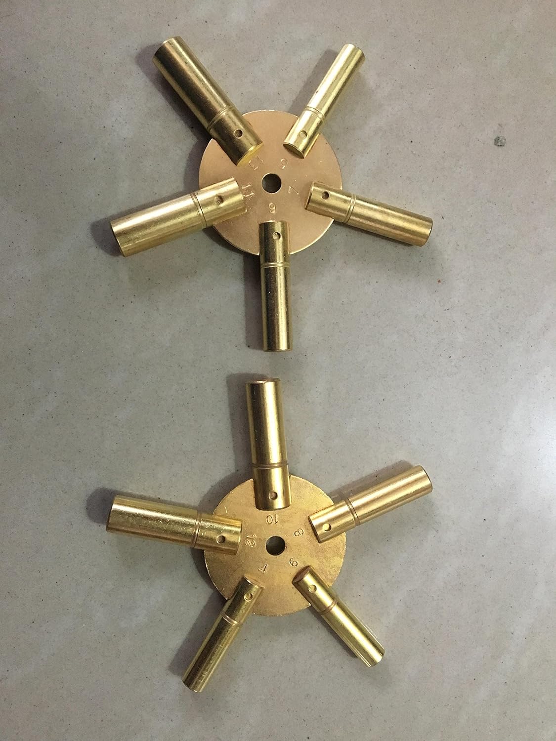 Brass Blessing Large - Master Key for All Antique Clock - Brass - Total 10 Prong in 2 Piece Even/Odd from (5188)