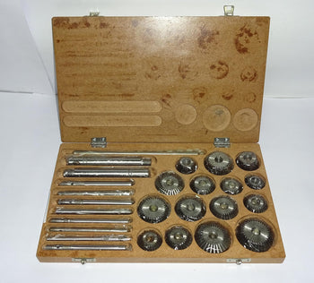 Valve Seat & Face Cutter Set / Kit - 15 Pcs Set For Vintage Cars & Bikes In Wooden Case