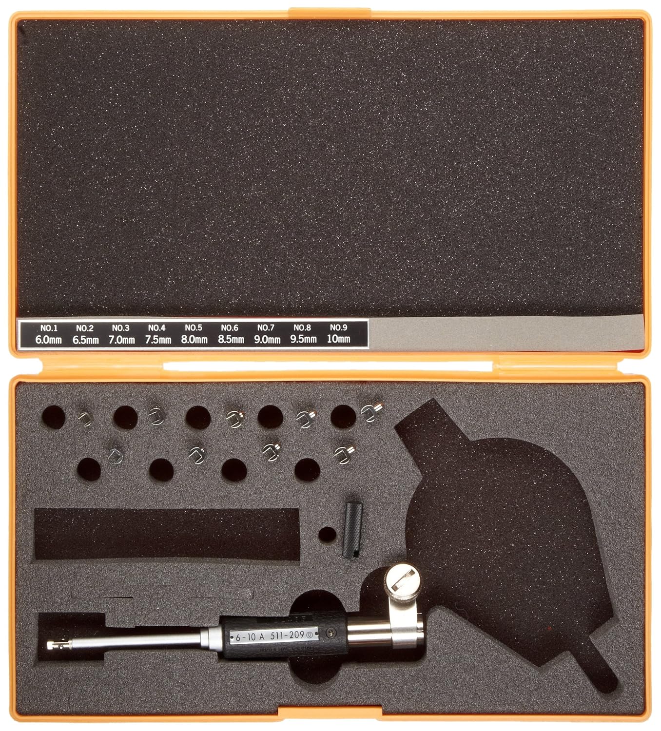 Mitutoyo 511-209 Dial Bore Gauge for Small Holes, 6-10mm Range, Without Dial Gauge or Protector Cover