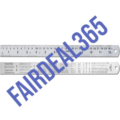 PRECISION STEEL RULE -INCH , METRIC & DECI. EQUIV.